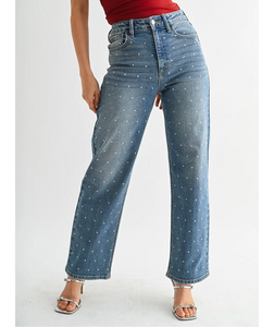 Need You Again Rhinestone Jeans