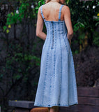 Again and Again Paneled Denim Dress