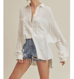 Delilah Button Down : Ivory