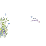 Purple Stems & Butterflies Sympathy Greeting Card