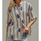You're Worth It Embroidered Linen Resort Shirt