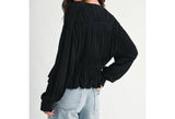Mandy Button Peplum Blouse