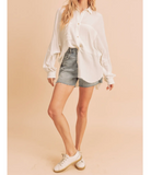 Delilah Button Down : Ivory