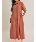 Crying Out Mineral Washed Midi Dress