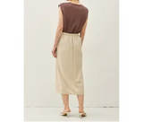 Lyla Linen Blend Midi Wrap Skirt - 2 colors