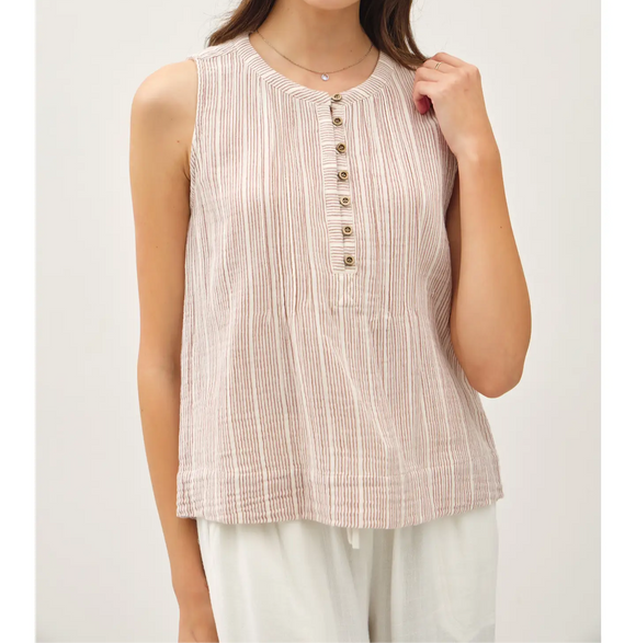 Austin Gauze Button Up Tank