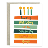 Birthday Greeting Card : Awesome Guy Cake