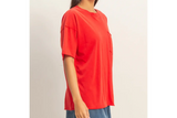 Basic Babe Pocket Tee - Red