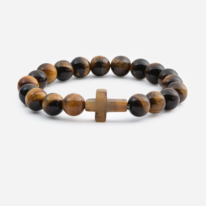 Tiger Eye Cross Bracelet