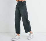 Letting Go Raw Hem Barrel Jean