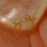 Gold Plated Bow Studs