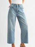 High Rise Twist Seam Barrel Jeans
