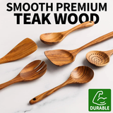 Teak Wood Cooking Utensil 6 Piece Set