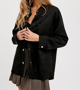 Two Steps Back Faux Suede Jacket