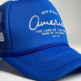 God Bless America Trucker - Royal