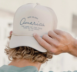 God Bless America Trucker - Khaki