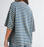 Tan + Blue Boyfriend Tee