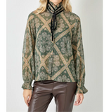 Rock You Sweet Tie Neck Blouse