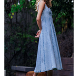 Again and Again Paneled Denim Dress