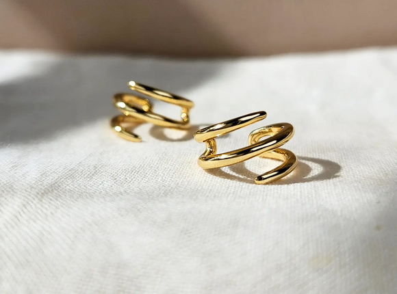 Emma Triple Band Ear Cuff 18k