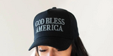 Black God Bless America Trucker Hat