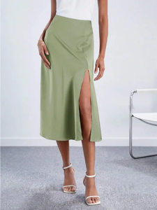 Live Forever High Waist Satin Midi