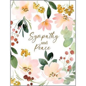 Coral Blossoms Sympathy Greeting Card