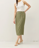 Lyla Linen Blend Midi Wrap Skirt - 2 colors