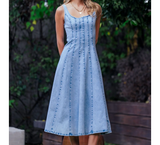 Again and Again Paneled Denim Dress