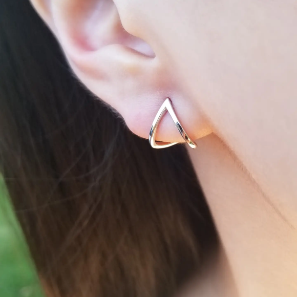 Triangle Ear Jacket Earrings