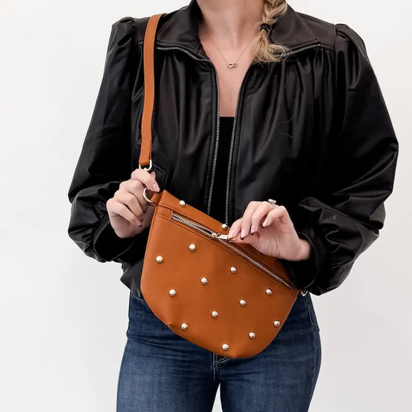 Camel Goldie Studded Bum Bag