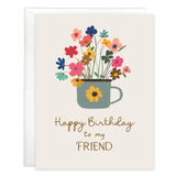Birthday Greeting Card - Cup Of Flowers