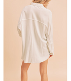 Delilah Button Down : Ivory