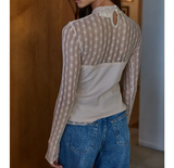 Hope + Freedom Sheer Lace Mock Neck