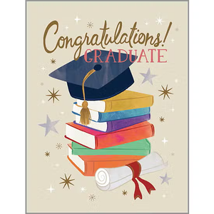 Stack Of Books Graduation Greeting Card