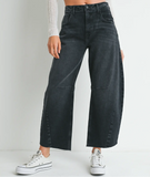 Letting Go Raw Hem Barrel Jean