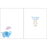 Umbrella Elephant Baby Shower Greeting Card