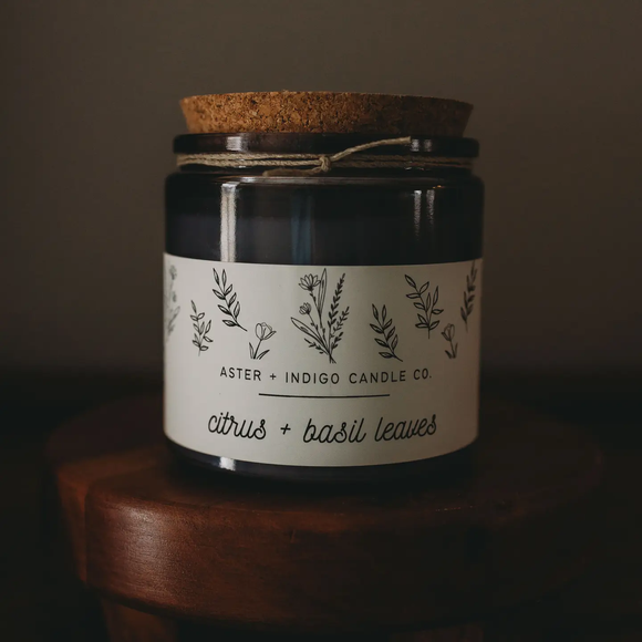 Citrus + Basil Leaves 12 oz Candle