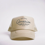 God Bless America Trucker - Khaki