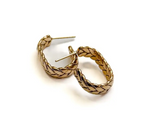 Braided Oval Hoop Earrings - Gold/Silver