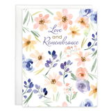 Sympathy Greeting Card : Soft Thoughtful Flowers