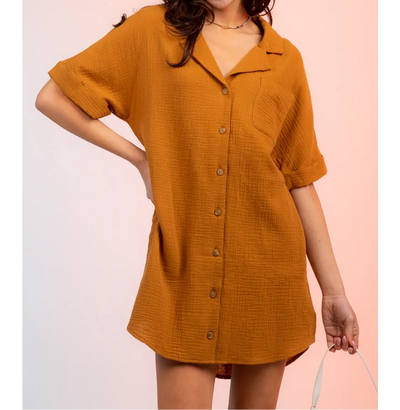 Ashley Cutout Back Shirt Dress