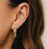 Braided Oval Hoop Earrings - Gold/Silver