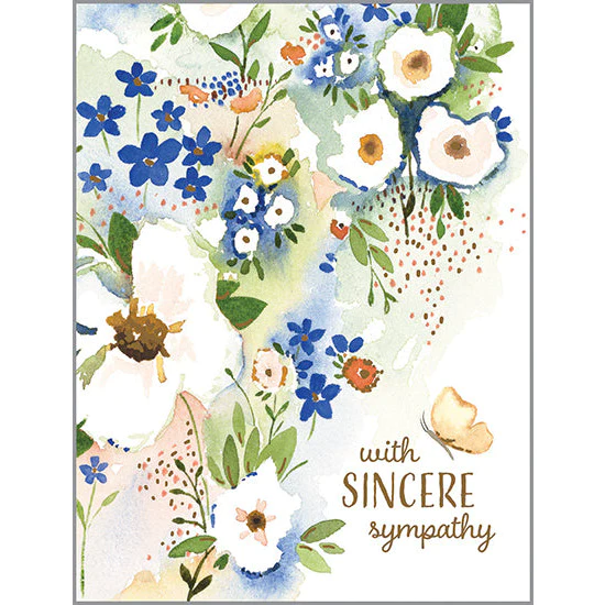 With Sincere Sympathy Floral Greeting Card