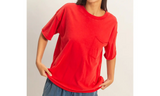Basic Babe Pocket Tee - Red
