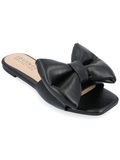 Black Puff Bow Slides