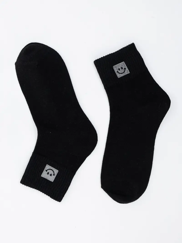 Black Happy Feet Socks