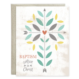 Baptism Greeting Card : Vines & Hearts Cross