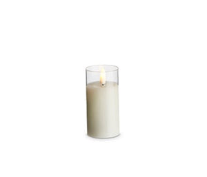 2x4 Clear Glass Ivory Pillar Candle