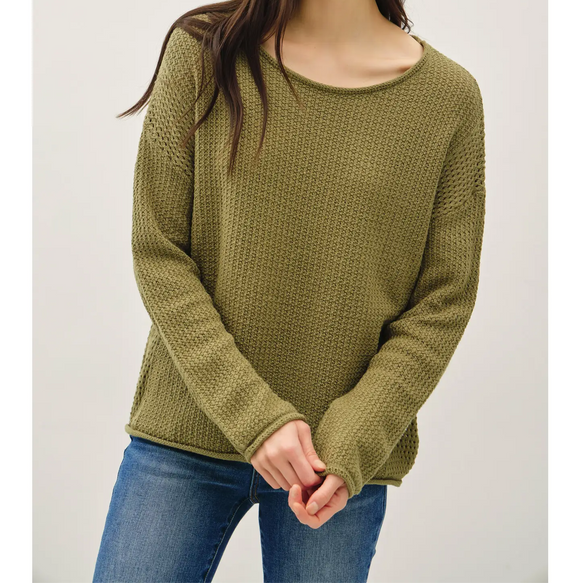 Wrecked Me Waffle Knit Sweater